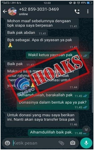 Akun WhatsApp Mengatasnamakan Anggota Legislatif DPRD Provinsi Sumatera Barat