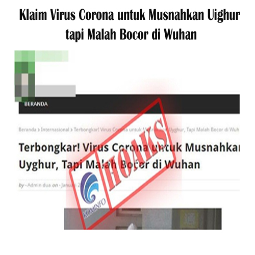 Klaim Virus Corona untuk Musnahkan Uighur tapi Malah Bocor di Wuhan