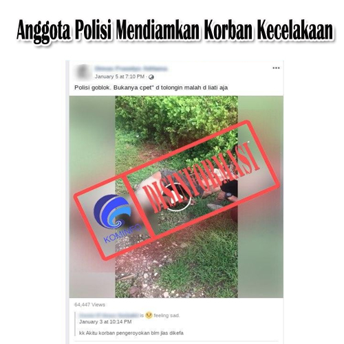 Anggota Polisi Mendiamkan Korban Kecelakaan