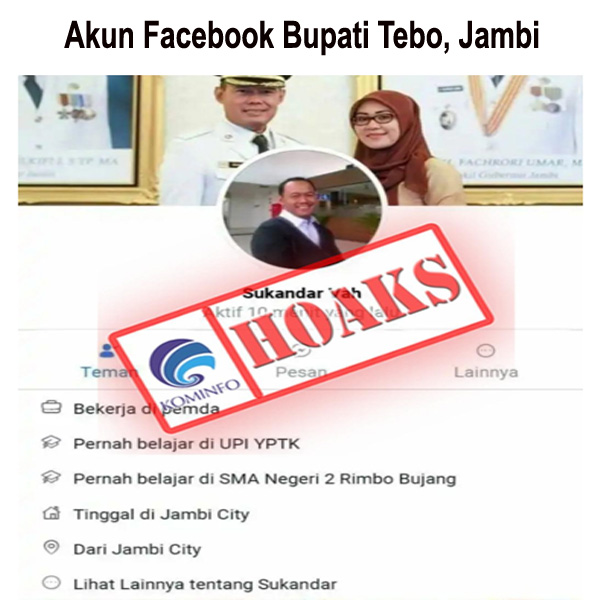 Akun Facebook Bupati Tebo, Jambi