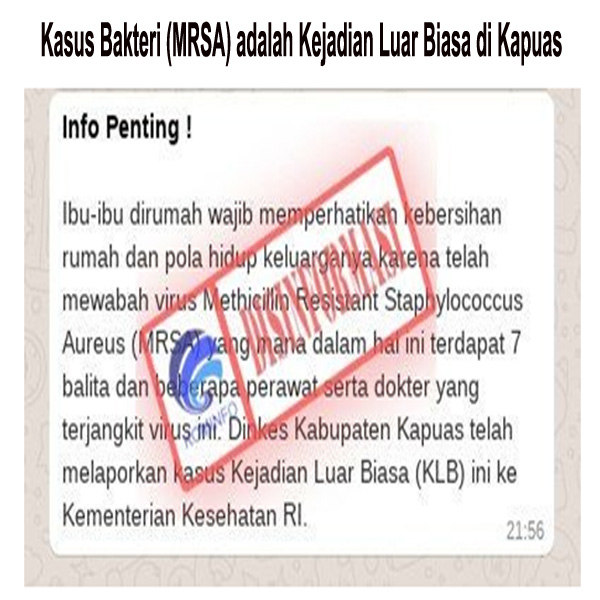 Kasus Bakteri (MRSA) adalah Kejadian Luar Biasa di Kapuas