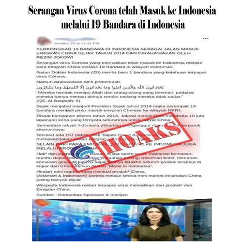 Serangan Virus Corona Telah Masuk ke Indonesia Melalui 19 Bandara di Indonesia