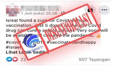 Kabar Israel Temukan Obat Corona dan Tidak Perlu Vaksin Covid-19