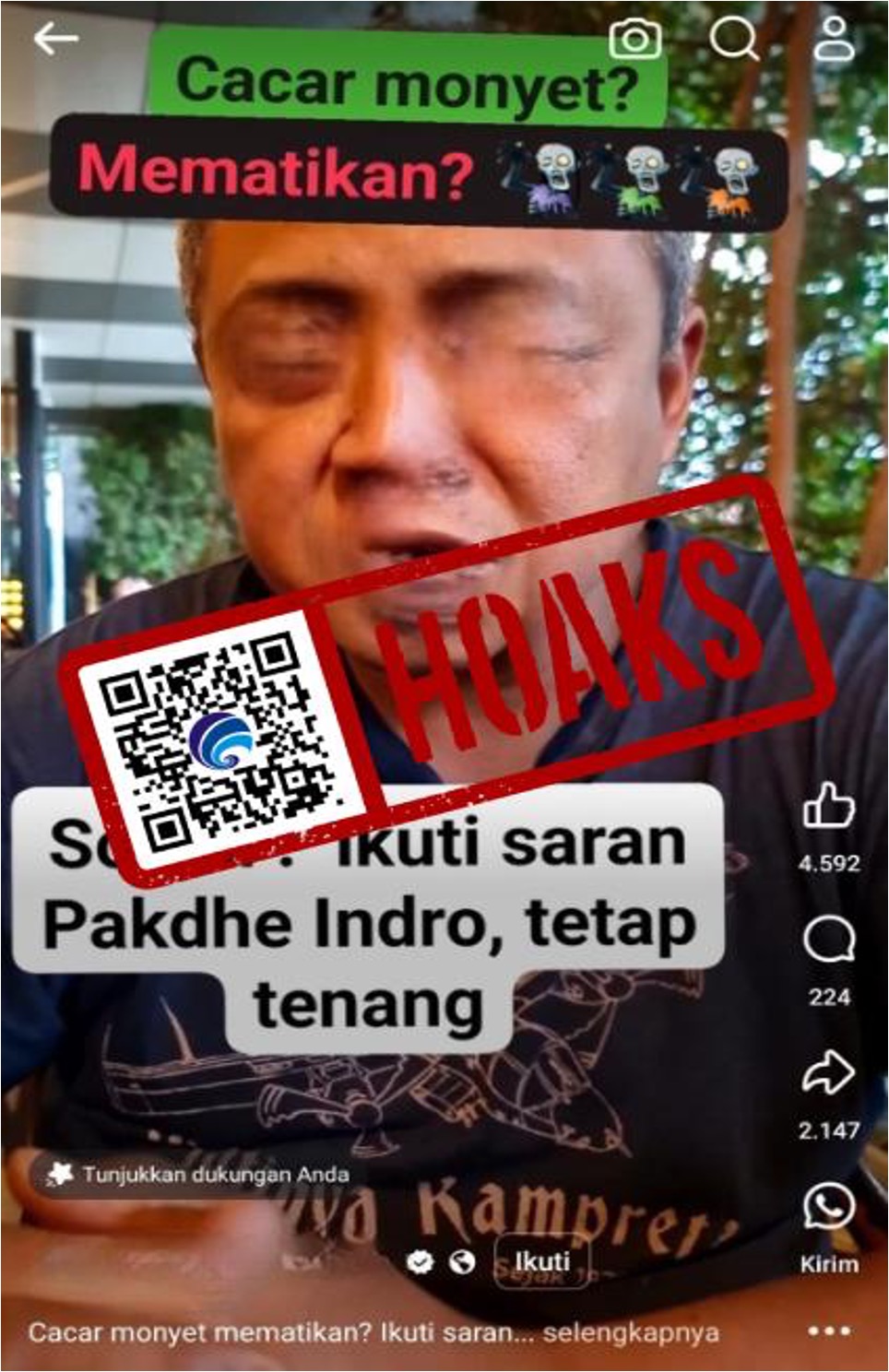 Virus Cacar Monyet Dapat Diatasi dengan Antioksidan