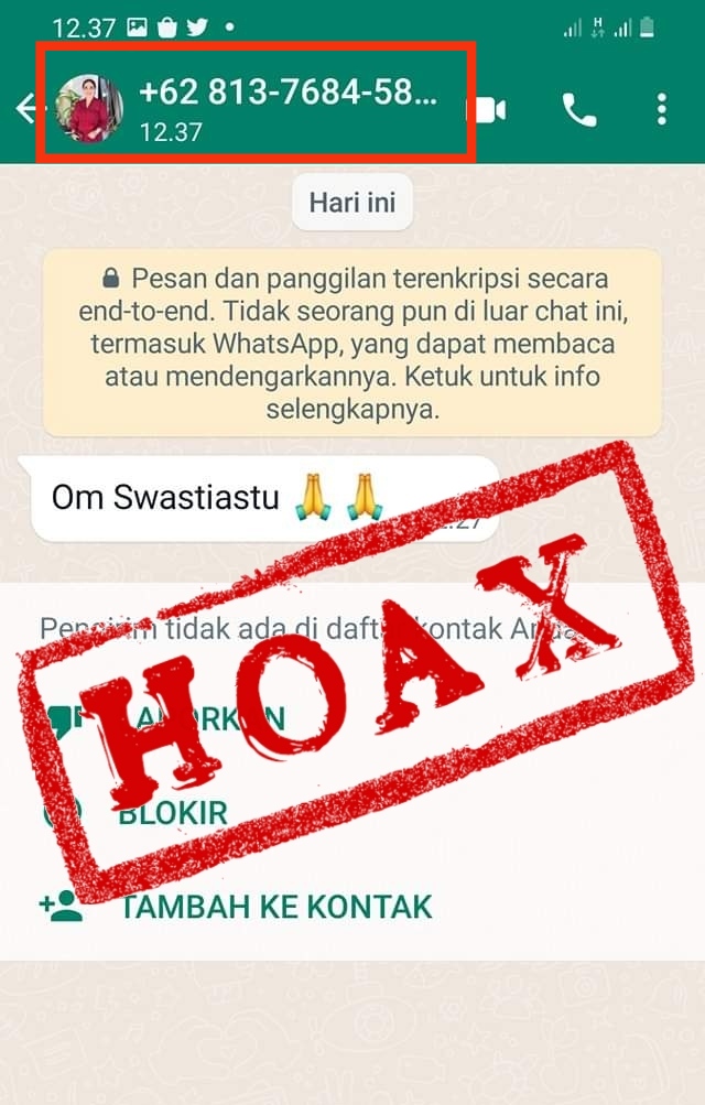 Beredar Tangkapan Layar Akun WhatsApp Mengatasnamakan Salah Satu Anggota DPRD Kabupaten Buleleng