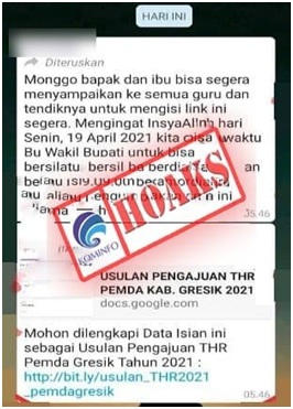 Link Pengisian Data Usulan Pengajuan THR Tahun 2021 Mengatasnamakan Pemkab Gresik