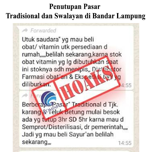 Penutupan Pasar Tradisional dan Swalayan di Bandar Lampung