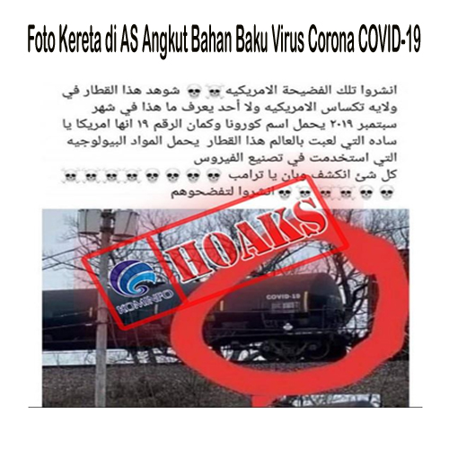 Foto Kereta di AS Angkut Bahan Baku Virus Corona COVID-19