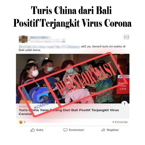 Turis China dari Bali Positif Terjangkit Virus Corona