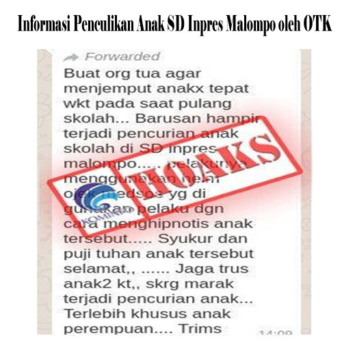 Informasi Penculikan Anak SD Inpres Malompo oleh OTK