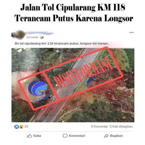 Jalan Tol Cipularang KM 118 Terancam Putus karena Longsor