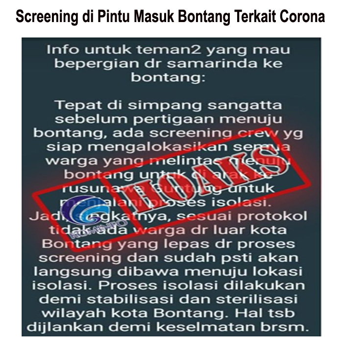 Screening di Pintu Masuk Bontang Terkait Corona