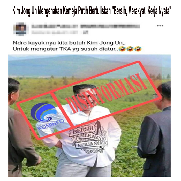 Kim Jong Un Mengenakan Kemeja Putih Bertuliskan 