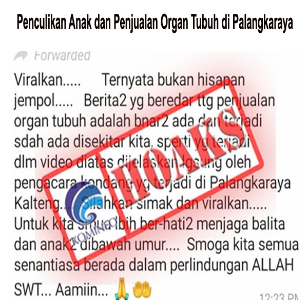 Penculikan Anak dan Penjualan Organ Tubuh di Palangkaraya