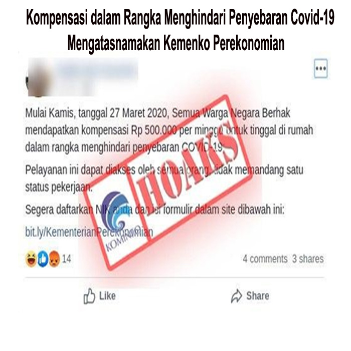 Kompensasi dalam Rangka Menghindari Penyebaran Covid-19 Mengatasnamakan Kemenko Perekonomian