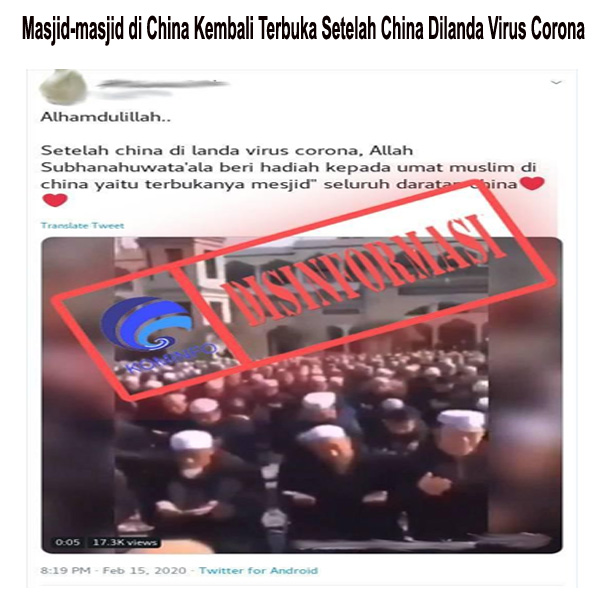 Masjid-masjid di China Kembali Terbuka Setelah China Dilanda Virus Corona