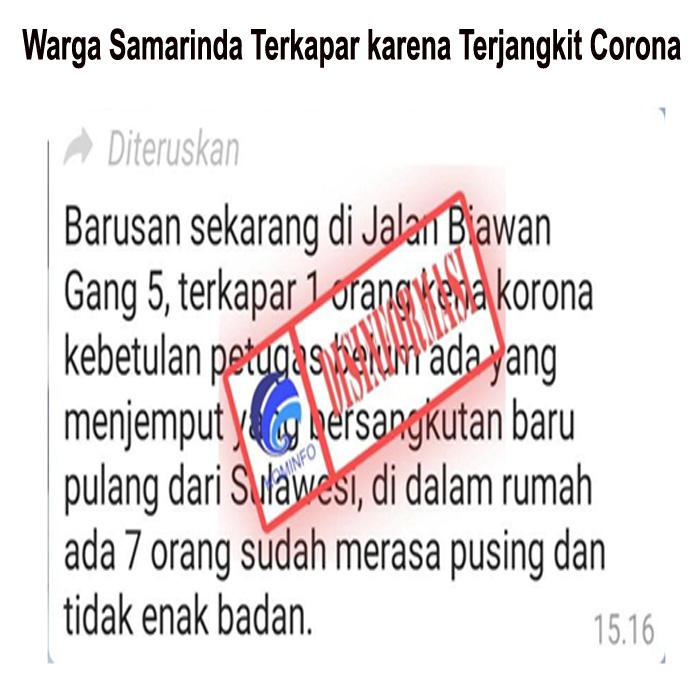 Warga Samarinda Terkapar karena Terjangkit Corona