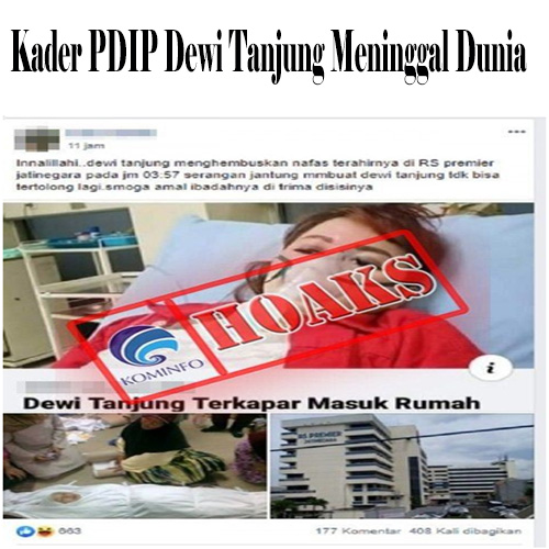 Kader PDIP Dewi Tanjung Meninggal Dunia