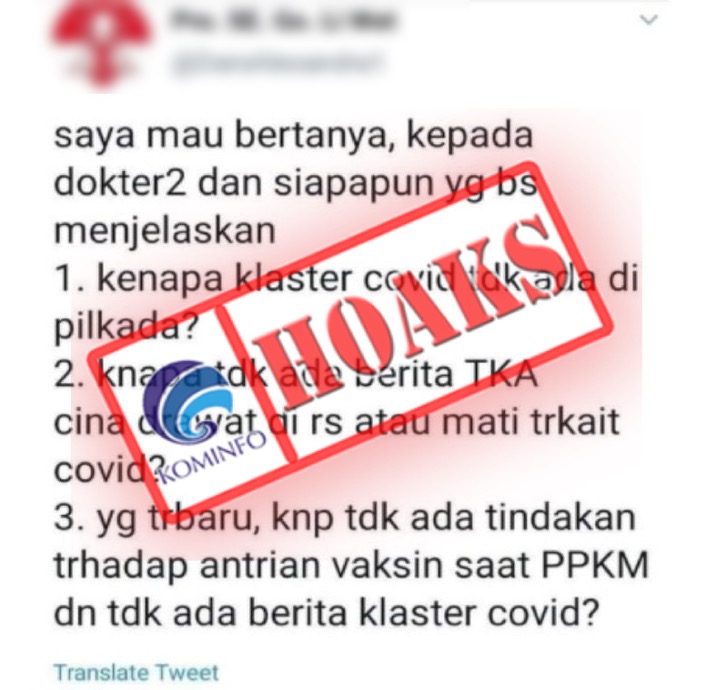 Tidak Ada Klaster Covid-19 saat Pilkada