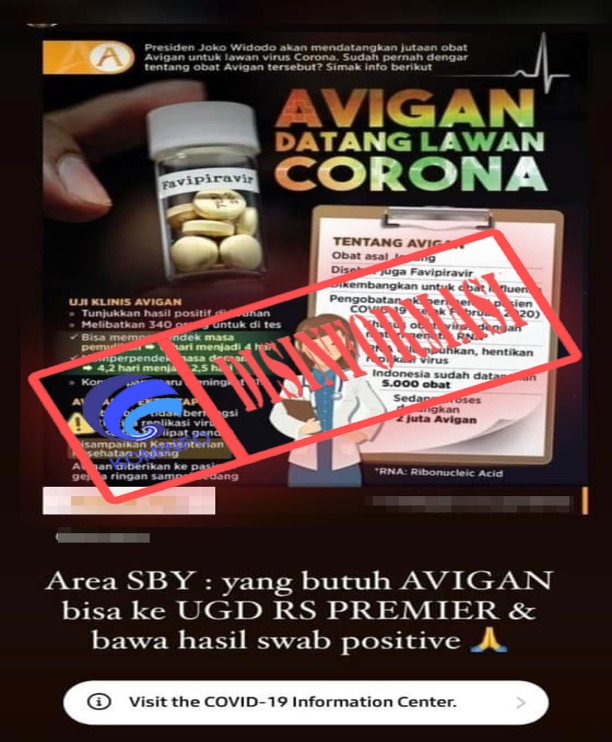 Informasi Penyediaan Obat Avigan di RS Premier Surabaya