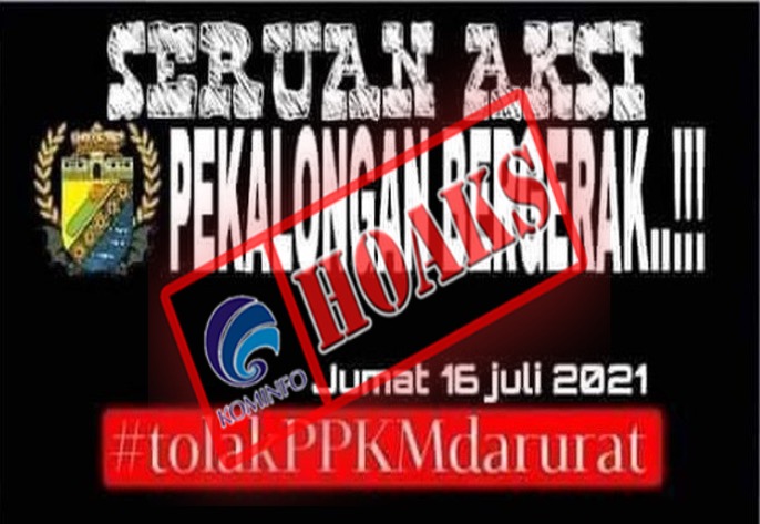 Ajakan Tolak PPKM Darurat di Pekalongan