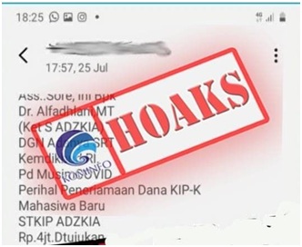 SMS Penipuan Mengatasnamakan Ketua STKIP Adzkia