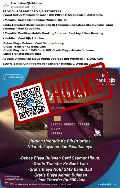 Promo Upgrade Kartu BJB Prioritas sampai 17 Agustus 2024