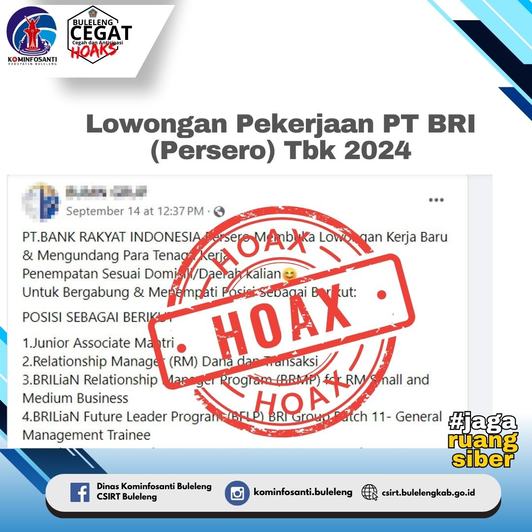 Lowongan Pekerjaan PT BRI (Persero) Tbk 2024