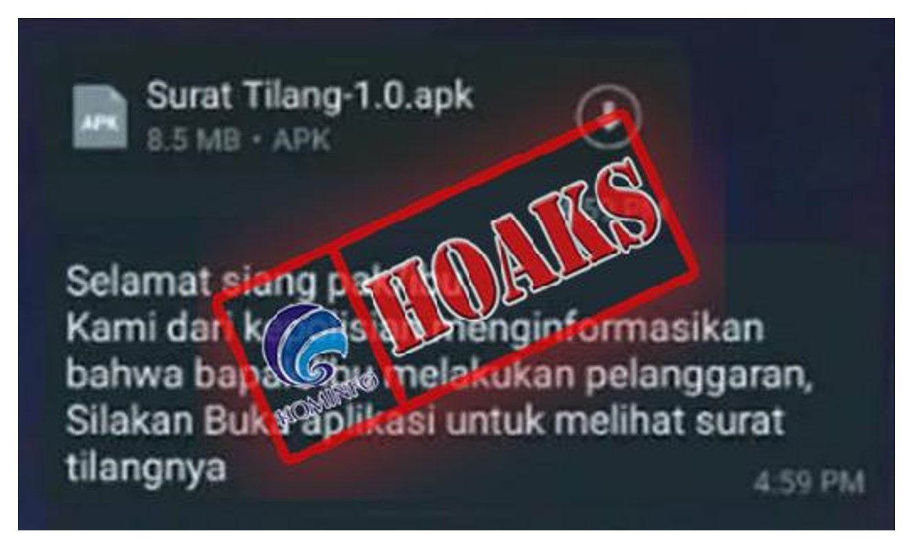 Pesan Berantai Polri Minta Masyarakat Unduh Aplikasi Surat Tilang