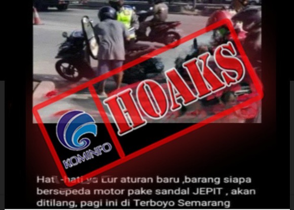 Penilangan Pengendara Motor Bersandal Jepit di Semarang