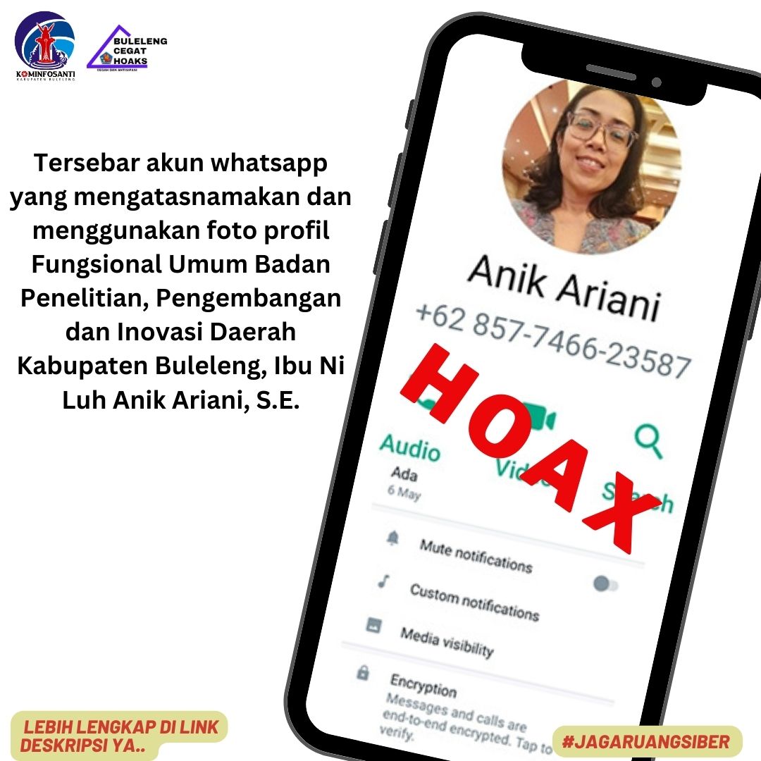 Akun Whatsapp yang mengatasnamakan dan menggunakan foto profil Fungsional Umum Balitbang Kabupaten Buleleng