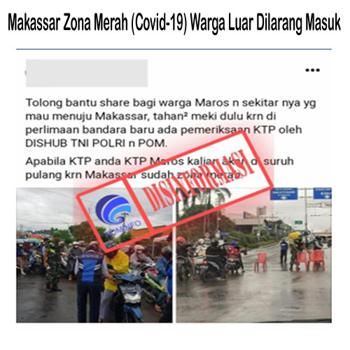 Makassar Zona Merah (Covid-19) Warga Luar Dilarang Masuk