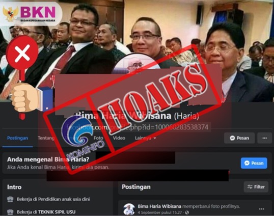 Akun Facebook Mengatasnamakan Plt. Kepala BKN Bima Haria Wibisana