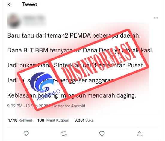 Dana BLT BBM Merupakan Dana Desa yang Direalokasi