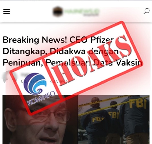 CEO Pfizer Ditangkap FBI karena Penipuan dan Pemalsuan Data Vaksin