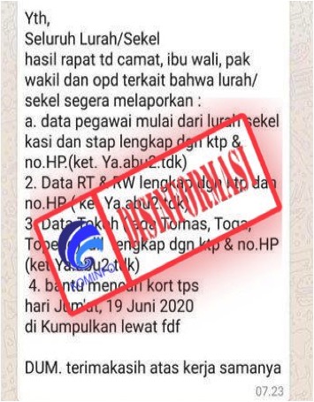 Seruan Mengumpulkan Data Diri Aparatur Sipil Negara (ASN) dan Non ASN kota Tangerang Selatan