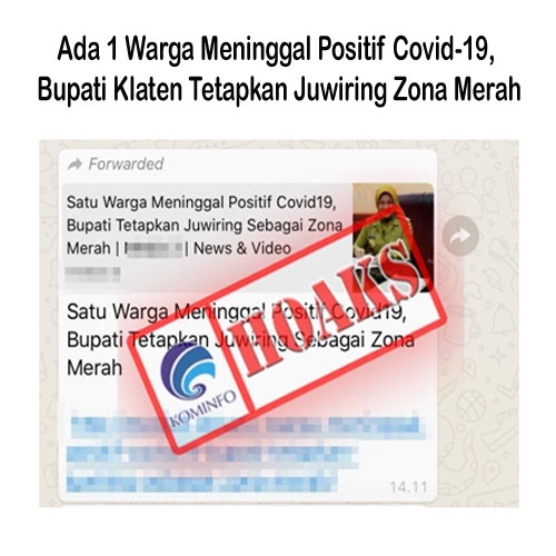 Ada 1 Warga Meninggal Positif Covid-19, Bupati Klaten Tetapkan Juwiring Zona Merah