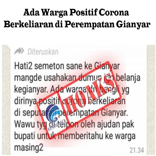 Ada Warga Positif Corona Berkeliaran di Perempatan Gianyar