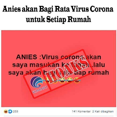 Anies akan Bagi Rata Virus Corona untuk Setiap Rumah