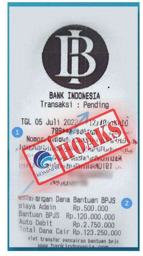 Bukti Transaksi Tertunda Mengatasnamakan Bank Indonesia