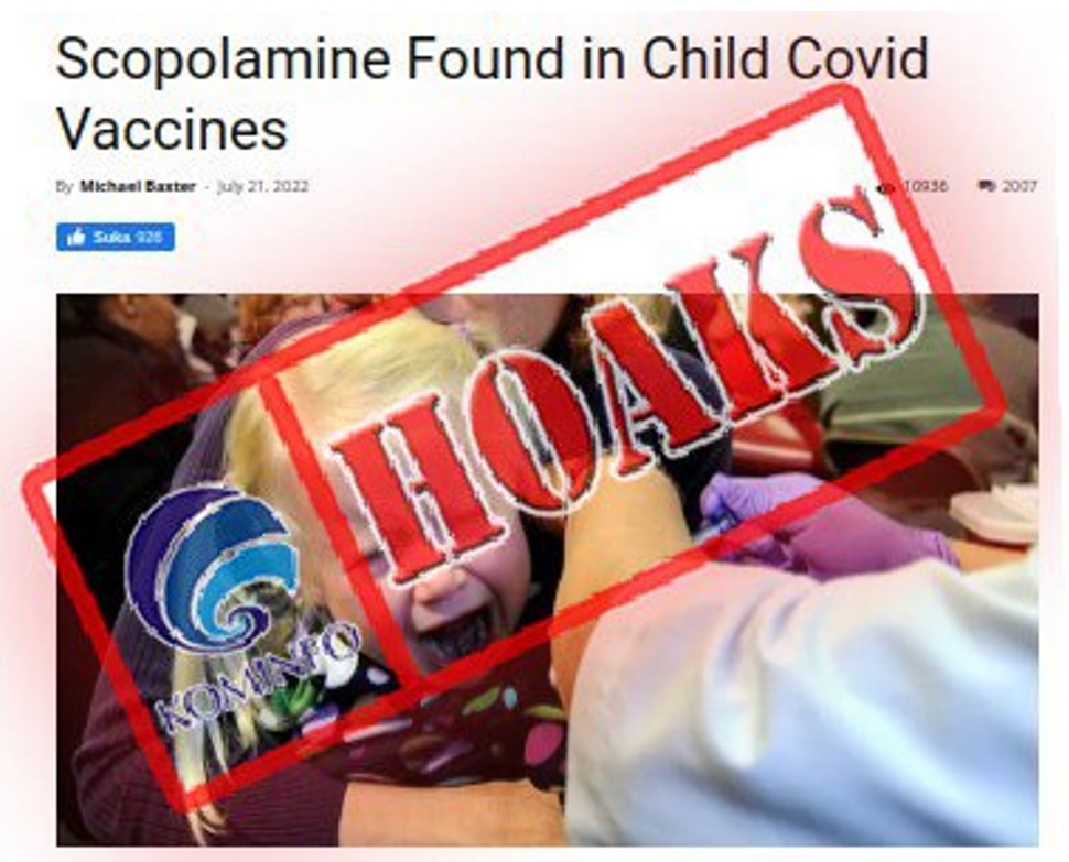 Militer AS Menemukan Skopolamin dalam Vaksin Covid-19 untuk Anak-anak