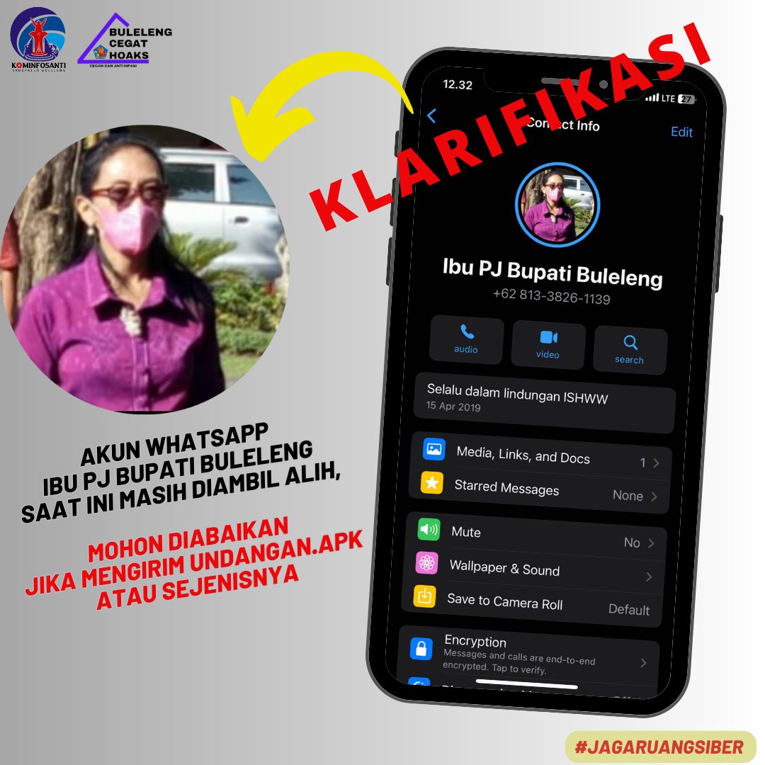 Akun WhatsApp Ibu Pj. Bupati Buleleng saat ini masih diambil alih/dihack