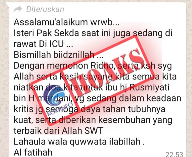 Istri Sekda DKI Jakarta Kritis dan Dirawat di ICU