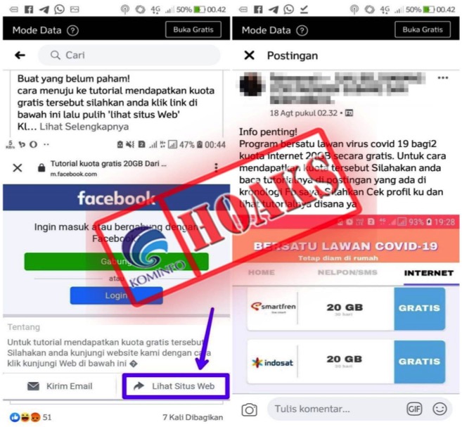 Pesan Berantai Cara Mendapat Kuota Gratis dari Provider Internet