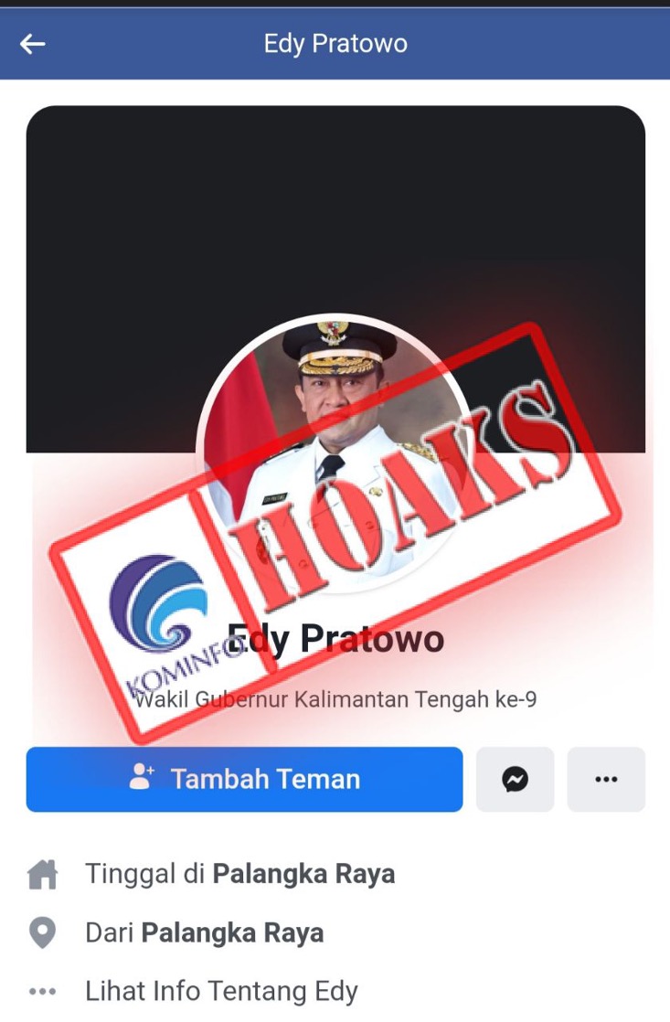 Akun Facebook Mengatasnamakan Wakil Gubernur Kalimantan Tengah