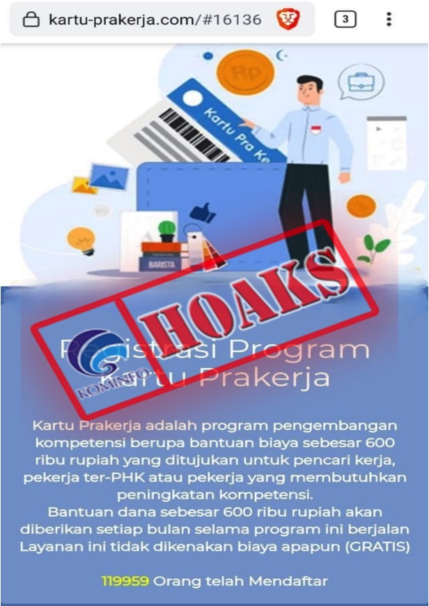 Tautan Registrasi Program Kartu Prakerja