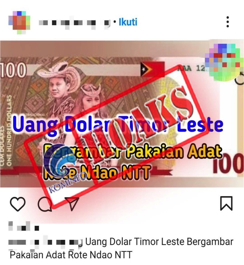 Uang Timor Leste Bergambar Pakaian Adat Rote Ndao NTT