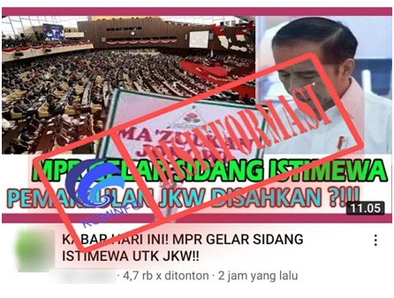 MPR Gelar Sidang Istimewa, Pemakzulan Jokowi Disahkan