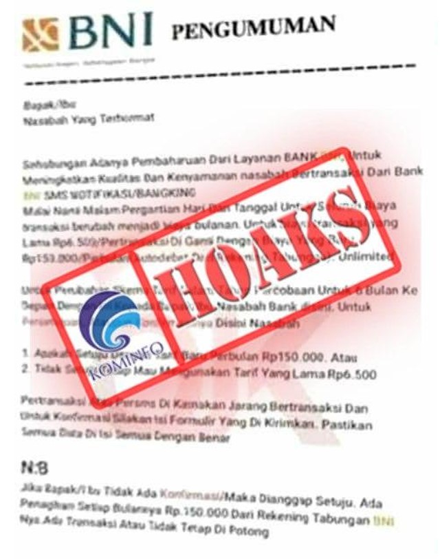 BNI Naikkan Tarif Transaksi Antarbank