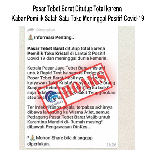 Pasar Tebet Barat Ditutup Total karena Kabar Pemilik Salah Satu Toko Meninggal Positif Covid-19